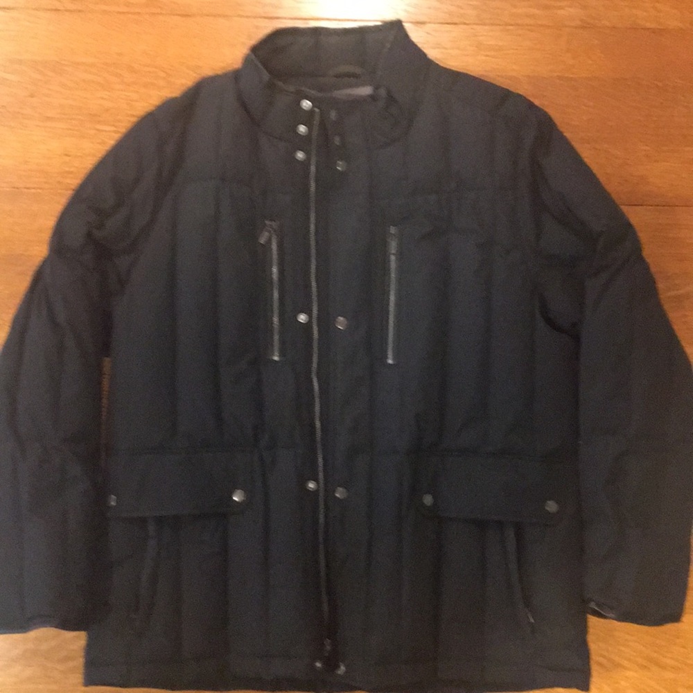 Cole Haan Down Coat with Leather Trim